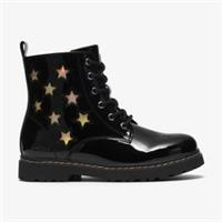 Clarks Girls Adelaide Mist Kid Black Patent Ankle Boots Synthetic Casual