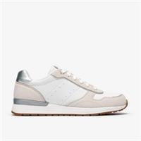 Clarks Womens Emme Walk White Combination Leather Trainers Synthetic Sports