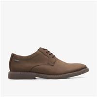 Clarks Mens Atticus LT Lo GORE-TEX Dark Brown Nubuck Derby Shoes Nubuck Casual