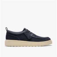 Clarks Mens Polden Moc Navy Suede Lace Up Suede Casual