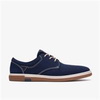 Clarks Mens Holworth Lace Navy Textile Derby Shoes,Lace Up Textile Casual