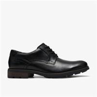 Clarks Mens Emmet Lace Black Leather Derby Shoes Leather Casual