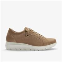 Clarks Womens Un Bay Lace Taupe Suede Lace Up Suede Casual