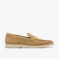 Clarks Mens Torford Easy Dark Sand Suede Slip Ons Suede Casual