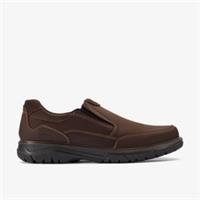 Clarks Mens Renzo Easy Dark Brown Leather Loafers,Slip Ons Leather Casual