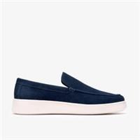 Clarks Mens Morford Lo Navy Suede Loafers Suede Casual