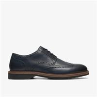 Clarks Mens Pitney Brogue Navy Brogues Leather Casual