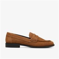 Clarks Womens Kraden Edge Tan Suede Loafers Synthetic Smart