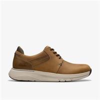 Clarks Mens Motion Trek PT Dark Tan Leather Trainers Leather Casual