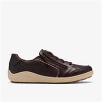 Clarks Womens Bryianne Dazz Merlot Leather Trainers Leather Casual