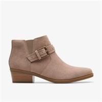 Clarks Womens Danyelle Wish Light Taupe Suede Ankle Boots Suede Casual