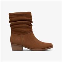 Clarks Womens Danyelle Ruby Dark Tan Suede Ankle Boots Suede Casual