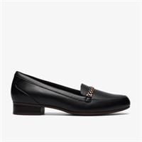 Clarks Womens Juliet Mia Navy Leather Slip Ons Leather Smart
