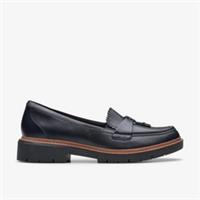 Clarks Womens Westlynn Bella Navy Leather Loafers Leather Casual