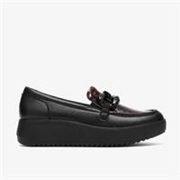 Clarks Womens Zylah May Black Multicolour Loafers Leather Casual