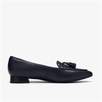 Clarks Womens Natalyn Quartz Navy Crocodile Slip Ons Leather Smart