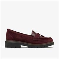 Clarks Womens Westlynn Bella Burgundy Suede Loafers Suede Casual