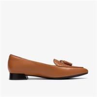 Clarks Womens Natalyn Quartz Tan Crocodile Slip Ons Leather Smart