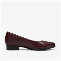 Clarks Womens Juliet Monte Burgundy Leather Slip Ons Leather Smart