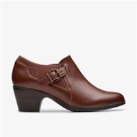 Clarks Womens Emily 2 Darcey British Tan Leather Trouser Shoes,Heels Leather