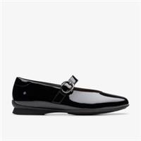 Clarks Womens Jazmynn Iris Black Patent Mary Jane Synthetic Casual