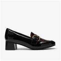 Clarks Womens Iridessa Wish Black Combination Court Shoes,Slip Ons,Heels
