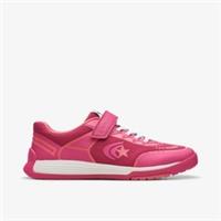 Clarks Girls CICA Star Flex Youth Pink Combination Synthetic Trainers,School