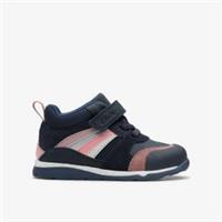 Clarks Girls Tidal 2 Glow Toddler Navy/Multicolour Ankle Boots Leather Casual