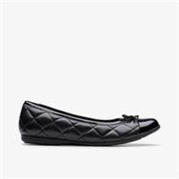 Clarks Girls Dance Cap Youth Black Pumps,School Shoes Synthetic School