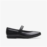 Clarks Girls Dance Wish Kid Black Mary Jane,School Shoes Synthetic School