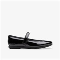 Clarks Girls Dance Wish Kid Black Patent Mary Jane,School Shoes Patent School