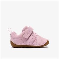Clarks Girls Tiny Park Toddler Pink Suede Pre Walker,Riptape Suede Casual