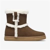 Clarks Girls Marigold Snug Kid Brown Ankle Boots Textile Casual