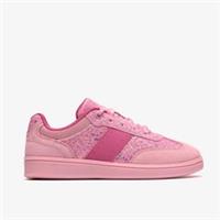 Clarks Girls Cypress Lace Older Pink Sparkle Trainers Synthetic Casual