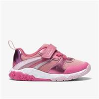 Clarks Girls Tidal Hope Toddler Hot Pink Trainers,Lace Up Synthetic Casual