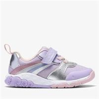 Clarks Girls Tidal Hope Toddler Lilac Combination Trainers,Lace Up Synthetic