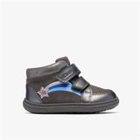Clarks Girls Flash Comet Toddler Grey Combination Ankle Boots,High Tops,Riptape