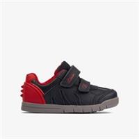 Clarks Boys Rex Play Toddler Navy/Red Leather Riptape Leather Casual