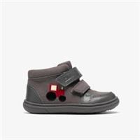 Clarks Boys Flash Kick Toddler Grey Ankle Boots,High Tops,Riptape Textile Casual