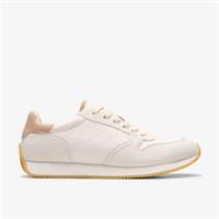 Clarks Womens Teirra Run Off White Trainers Textile Casual