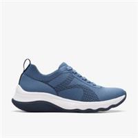 Clarks Womens Circuit Tie Denim Blue Knit Trainers Textile Sports