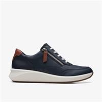 Clarks Womens Un Rio Zip Navy Combination Trainers Leather Sports
