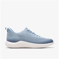 Clarks Womens Nova Lace Blue Grey Trainers Textile Casual
