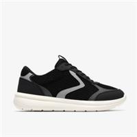 Clarks Womens Ezrinn Tie Black Combination Trainers Textile Casual