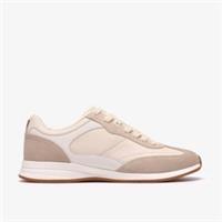Clarks Womens Cloford Lo Off White Combination Trainers Suede Sports