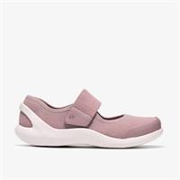 Clarks Womens Solevana Strap Dusty Rose Interest Trainers Textile Sports
