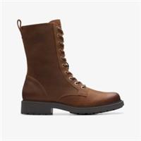 Clarks Womens Orinoco 2 Style Brown Snuff Ankle Boots,Lace Up Leather Casual