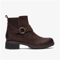 Clarks Womens Hearth Stud Dark Brown Suede Ankle Boots Suede Casual