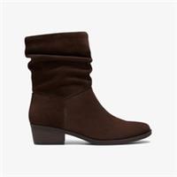 Clarks Womens Danyelle Ruby Dark Brown Suede Ankle Boots Suede Casual