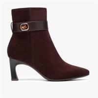 Clarks Womens Tammitha Nora Dark Brown Ankle Boots Textile Smart